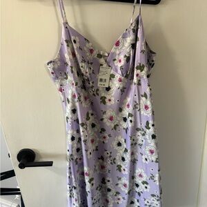 Floral Lavender Spaghetti Strap Dress
